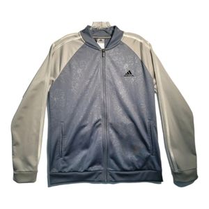 Addidas embossed floral print zip up track jacket